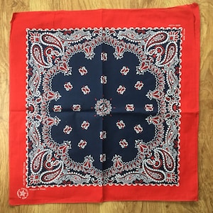 Vintage Cherry Red, Oxford Blue and White Bandana