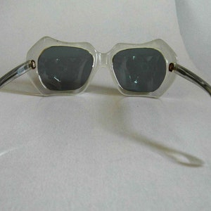 Vintage Clear Curvy Hexagonal Sunglasses image 3