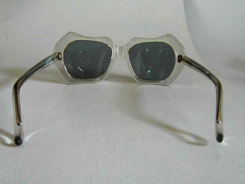 Vintage Clear Curvy Hexagonal Sunglasses image 3