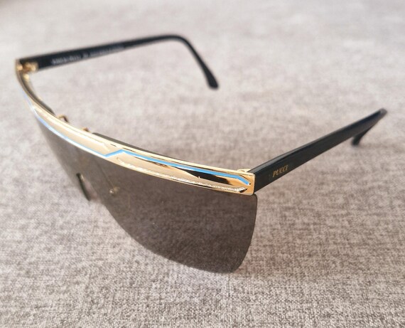 Vintage Blue, Black and Gold Emilio Pucci Shield Sunglasses - Etsy