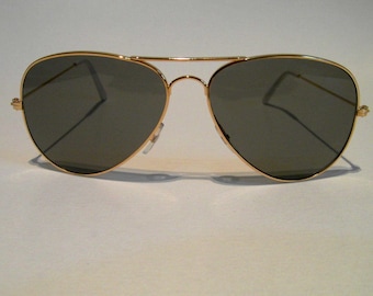Vintage Yellow Gold Aviator Sunglasses