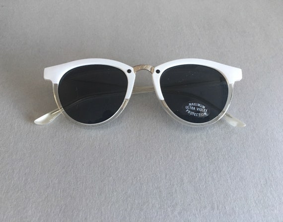 Vintage White-to-Clear Sunglasses - image 4