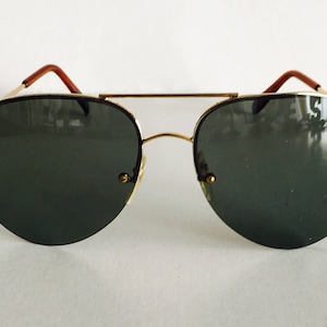 Vintage Light Gold Rimless Aviator Sunglasses
