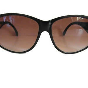 Vintage Black, Purple & Yeilow Gold Abstract D-Frame Jacques Fath Sunglasses