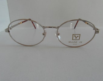 Vintage White Gold & Tortoiseshell Valentino Rudy Round Optical Frame