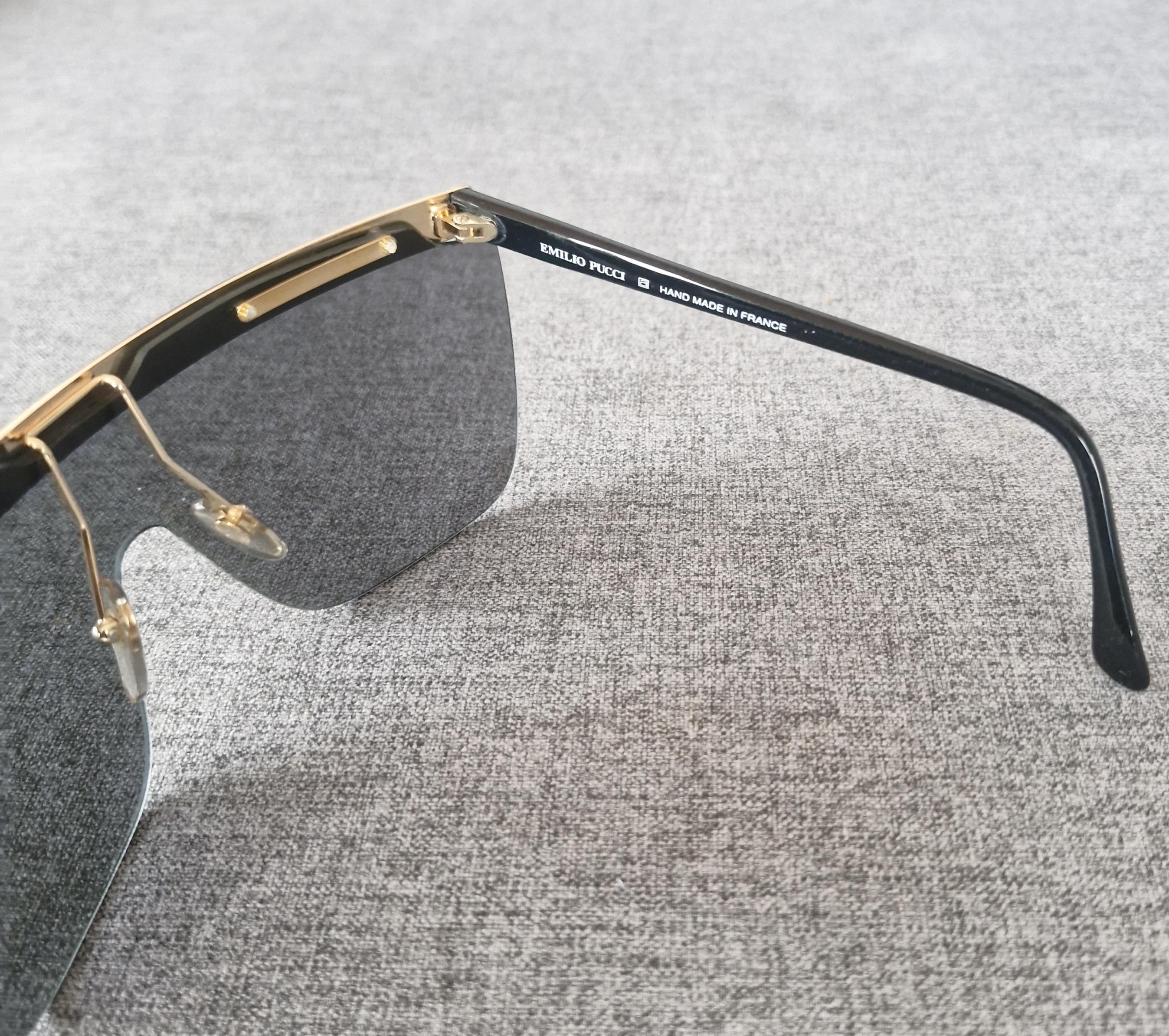 Vintage Blue, Black and Gold Emilio Pucci Shield Sunglasses - Etsy