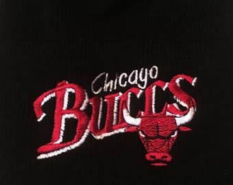Vintage Black Chicago Bulls Acrylic Wool Beanie