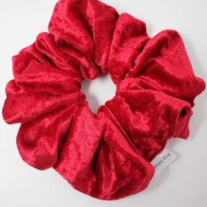 Red Crushed Velvet Scrunchie XXL Scrunchie 7&quot; Inch Diamete  Diameter Jumbo Scrunchies Hair Jewelry Great Gift Idea!