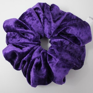 Purple Crushed Velvet Scrunchie XXL Scrunchie 7&quot; Inch Diameter Diameter Jumbo Scrunchies Hair Jewelry Great Gift Idea! Ships from the USA!