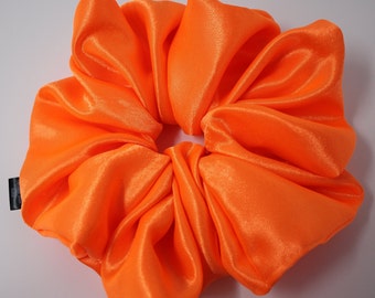 Neon Orange Satin Scrunchie XXL Scrunchie 9" Diameter Mini 4" Diameter Jumbo Scrunchies Hair Jewelry Spend 35.00 and get FREE SHIPPING!