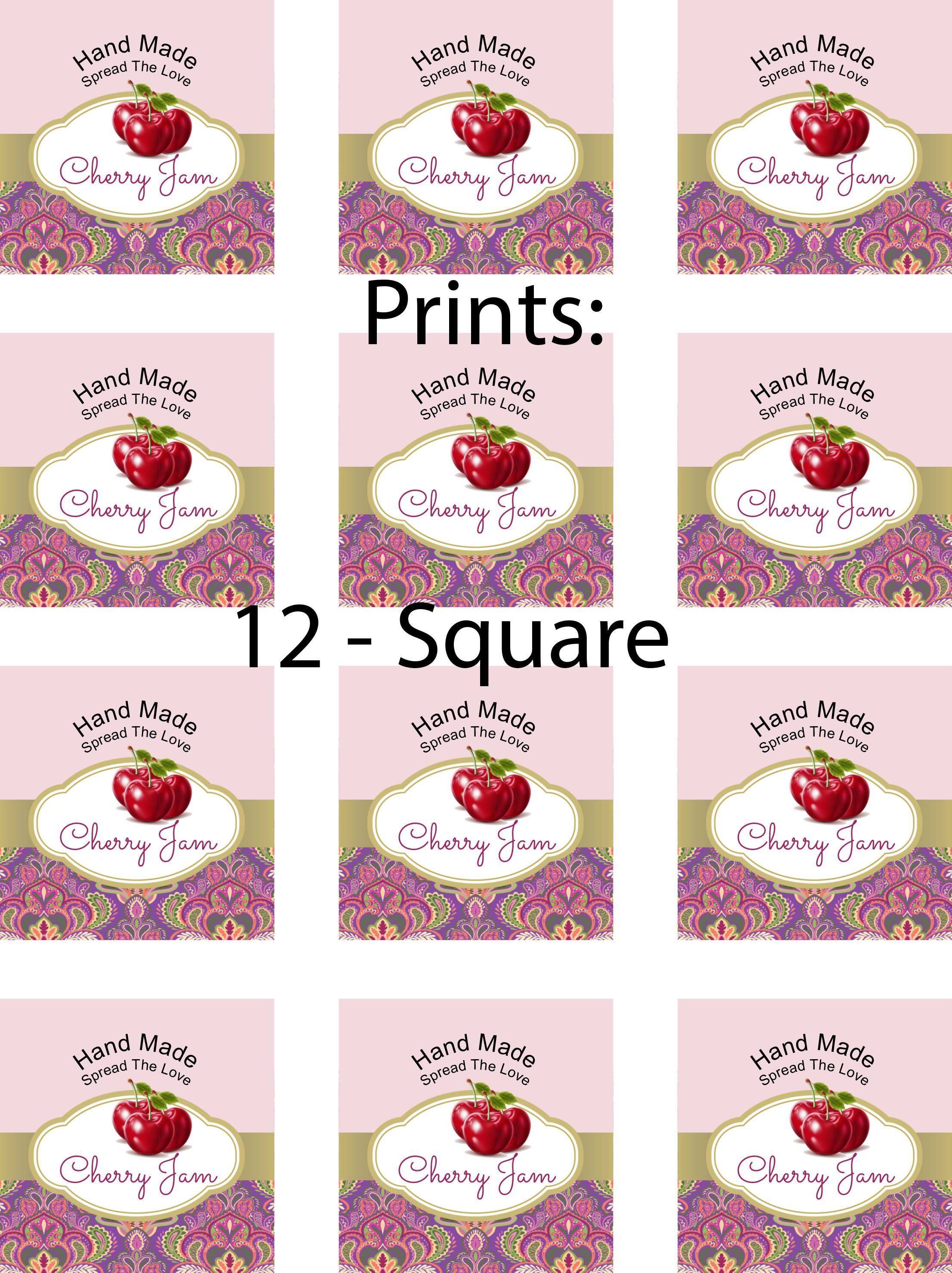 【3点セット】cherry jam label Vintage Cherry Jam Label Templates – Printable Canning Labels (PDF
