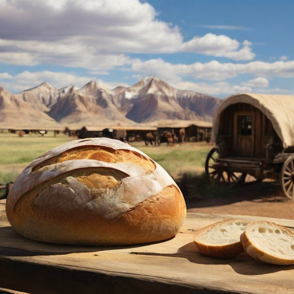 Sourdough from The Oregon Trail Sourdough Starter "Amelia"  – Craft Your Own Pioneer Bread with Our 1847 Starter - Carry On The Tradition!