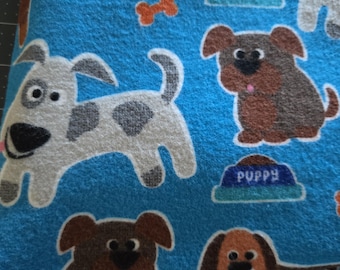 Flannel Heating Pad COVER Dogs - Puppys  Rice, FLAX Seed, Corn, Bags Too! 12" X15"