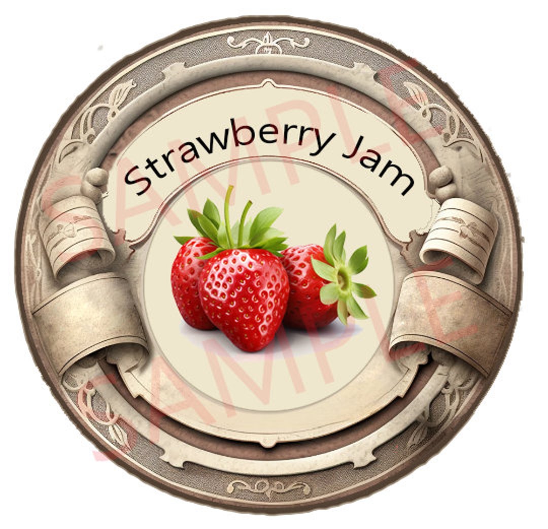 Strawberry Copy of -------editable Resizable Jam Labels - Jams and ...