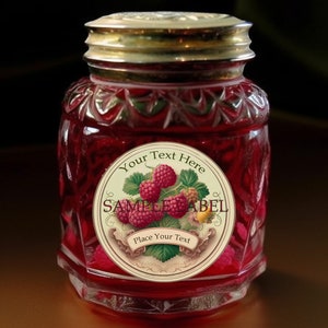 Editable Sizeable Jam Labels for Raspberry Homemade Jams and Preserves ...