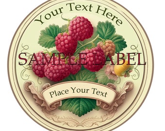 Raspberry Homemade Jams and Preserves Digital Download - Jam Labels - Unique Design