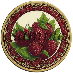 Raspberry Jam - Homemade Jams and Preserves - Digital Download - Add a Professional Look - A Jam Label - Unique - Rustic - Vintage Design