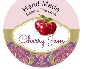 Vintage Cherry Jam Label Templates – Printable Canning Labels (PDF)
