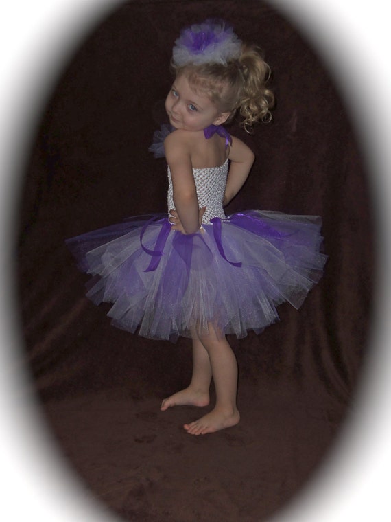 how to make a tutu halter dress Easter Pageant Boutique custom made Toddler girls 2pc Purple White lavender tulle with matching hairbow size 2T 3T 4T gold metallic long dress for special occasion