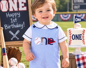 Baby Boy Baseball Outfit - Baseball Birthday Party - Baseball Infant Outfit -  Baseball Birthday - 1st Birthday Outfits by Zuli Kids 294268