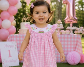smocked birthday cake dress Smocked Birthday Dress | Birthday Girl Outfit | Cake Smash Party Dress