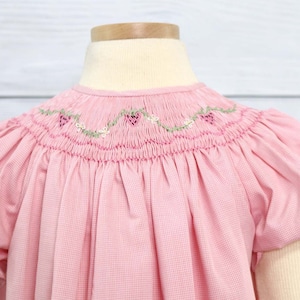 Strawberry Dress,, Smocked Dresses Baby Girl, Smocked Dress, Smocked Toddler Dresses, 2nd Birthday Outfit Girl, Easter Dress,   412029 A013