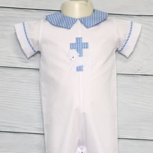 Baby Boy Christening, Baptism Romper, Christening Outfit Boy, Baby Boy Baptism Outfit, Infant Boy Christening Outfit, Zuli Kids  292428