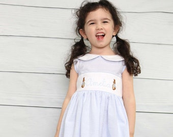 Bunny Rabbit Dress, Easter Dresses for Girls, Toddler Girl Easter Dress, Easter Dresses, Peter Pan Collar, Zuli Kids  295031