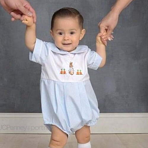 Bunny Garden Boys Romper main image 0