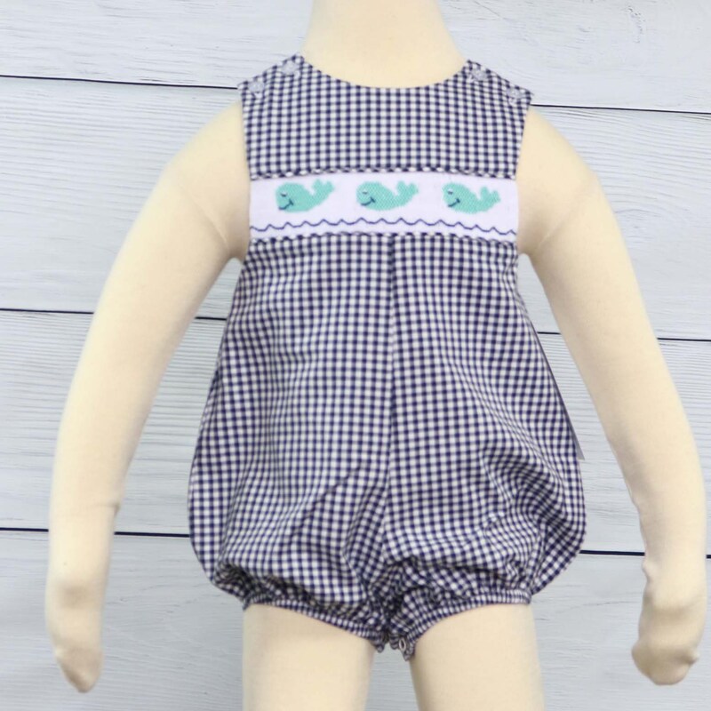 Smocked Whale Zip Back Baby Boy Sweater main image 0