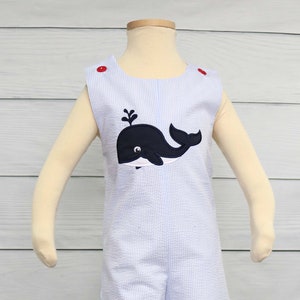 Sleeveless Romper Boy, Whale Theme Baby Boy Gift, Longall Baby Boy Whale, Whale Outfit Baby, Preppy Whale Baby Birthday Outfit,   293967