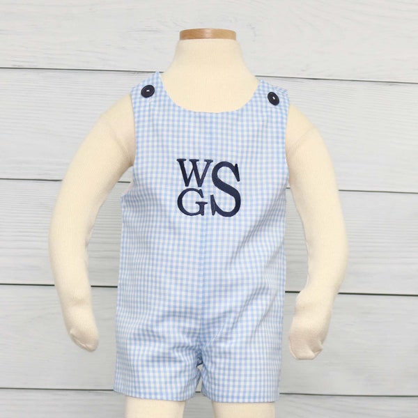 Baby Boy Dressy Outfit, Shortalls for Baby Boy, Dressy Baby Romper, Baby Boy Wedding Outfit, Ring Bearer Outfit, Toddler Boy Romper, 293958