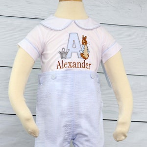 Toddler Boy Easter Outfit, Bunny Rabbit Party, Seersucker,  Baby Boy Easter Outfit, Boys Easter Outfit, Boy Easter Clothes 293353
