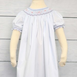 Girls Summer Dress, Bishop Sleeve Dress, Beach Summer Dress, Smocked Summer Dress, Smocked Dresses Baby Girl, 412533-CC036