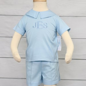 Ring Bearer Outfit, Toddler Boy Clothes, Baby Boy Dress Clothes, Toddler Boy Dressy Outfit, Peter Pan Collar Shirt, Summer Wedding 294148