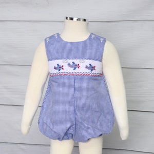 Smocked Airplane, Airplane Jon Jon, Airplane Romper, Boy Smock First Birthday, Smocked Boys, Smocked Airplane Romper,Zuli Kids 412738 -DD127