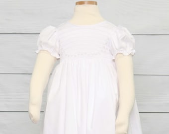 Robe de demoiselle d'honneur, robe de demoiselle d'honneur pour petite fille, robes à smocks bébé fille, robe d'été à smocks, robe blanche pour bébé fille, 412608 - CC174