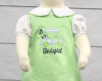 Baby Girl Golf Outfit is a Green Jumper Dress for a 1st Birthday Golf Outfit Baby Girl Dress 293521