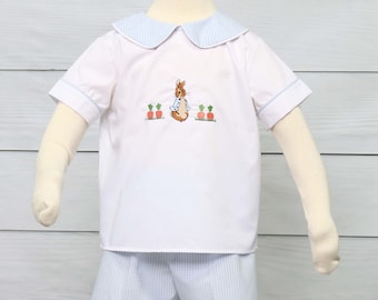 Paasoutfit peuter jongen, rompertje paashaas, paaspakje babyjongen, outfit konijn, outfit konijn, Peter Pan-kraag, konijn is EEN 294414