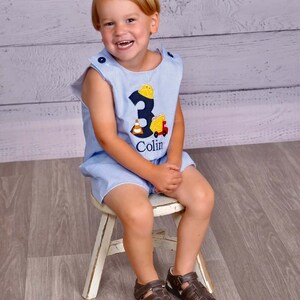 Construction Birthday , First Birthday Outfit Boy, Construction Party, 2nd Birthday, 1 Year Old Birthday Party, Baby Jumpsuit  294467