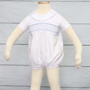 Boys Baptism Outfit, Baptism Bubble Smocked, Boy Smocked Bubble, Boys Smocked Clothes, Easter Smocked Boy, Zuli Kids 294073 - DD256