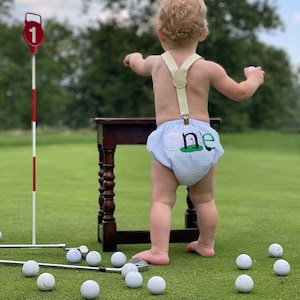 Baby Boy Golf, Baby Golf Outfit, Boys First Birthday Outfit, Baby Boy Golf Outfit, Hole in ONE, First Birthday Romper, Zuli Kids  294964