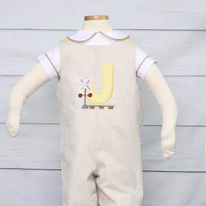 Train Jon Jon, Boys Train Longall, Baby Boy First Birthday Outfit with Personalized Train, Baby Boy Romper, Smash Cake Outfit 292176