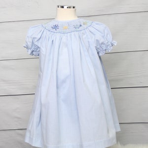 Girls Summer Dress, Toddler Sundress, Smocked Summer Dress, Smocked Dress, Bishop Sleeve Dress, Smocked Sundress 412055 - A043