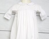boy christening romper gown