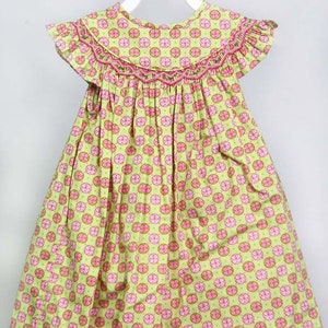 Girls Summer Dress, Toddler Sundress, Smocked Summer Dress, Smocked Dress, Bishop Sleeve Dress, Smocked Sundress 412677 - CC253