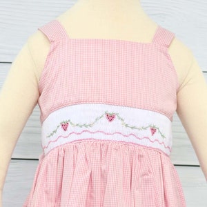 Strawberry Dress, Smocked Dress,  Strawberry Outfit, Smoked Dresses for Girls, Smock Dress, Hand Smocked Dress,  412030 A014