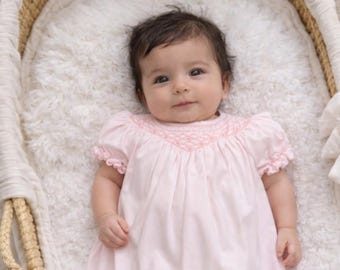 Christening Dresses - Baby Girl Dresses - Smocked Infant Dress - Baby Girl White Dress -Smocked Baptism Dress  Zuli Kids 412713