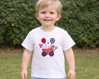 4th of July Outfit -  Fourth of July First Birthday - Blue Shorts with White Independence Day Outfit by Zuli Kids 292491