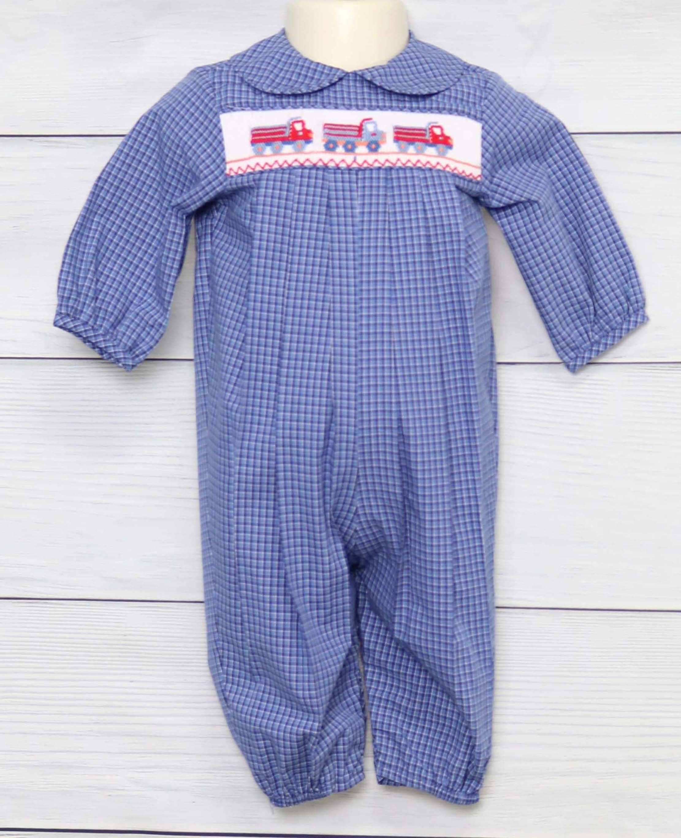 Fire truck top smocked dress